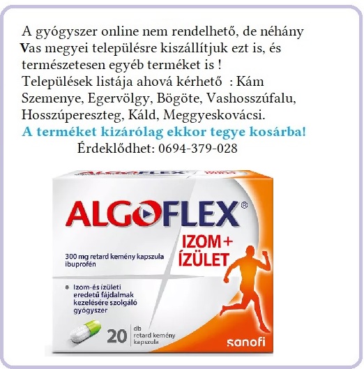 Ízületi gyulladáscsomagoló tabletták ára. ALGOFLEX Izom+Ízület 300 mg retard kemény kapszula